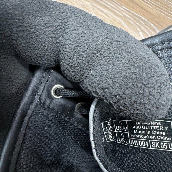 Dr. Martens 1460 Pascal Fine Glitter Combat Boot Pewter Women's Size 6 - Picture 5 of 8